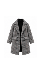 Classic Checked Tailored Girl's Coat