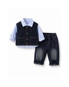 Denim Vest, Shirt & Jeans Three-Piece Boy's Set