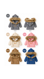 Baby Faux Fur Hooded Knit Coat Boy's coats