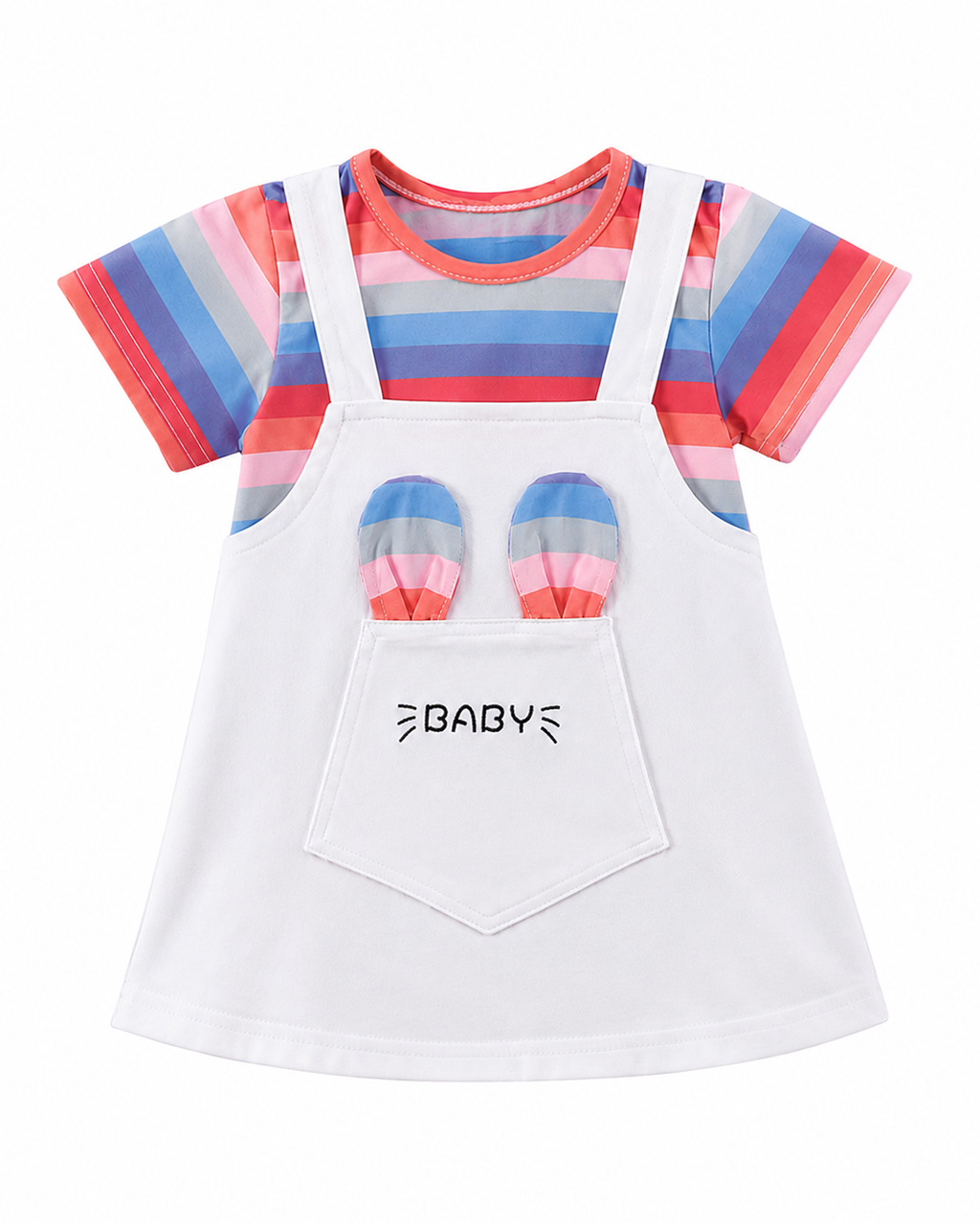 Girls Rainbow Bunny Dress