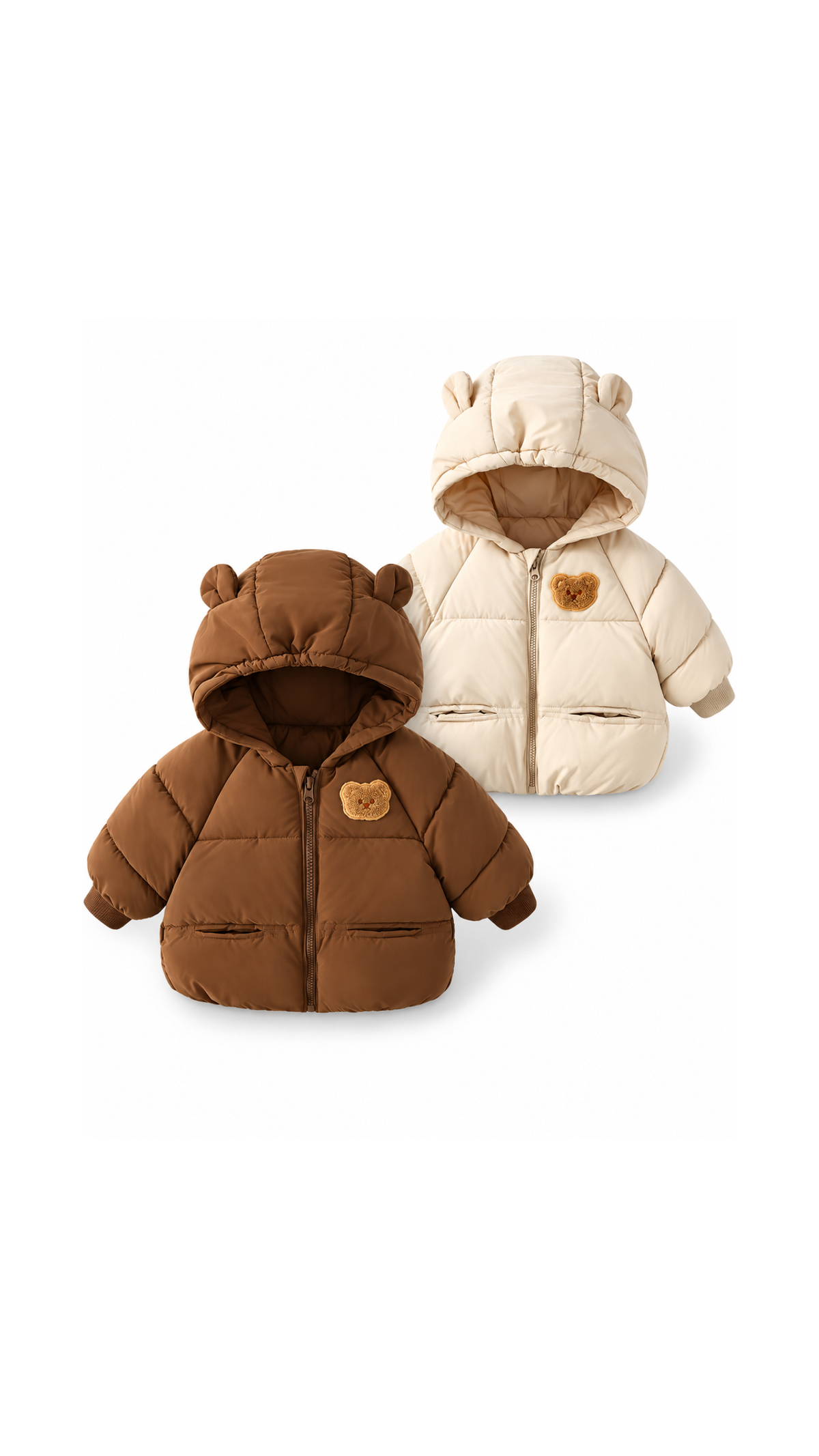Kids Bear-Ear Hooded Puffer Jacket