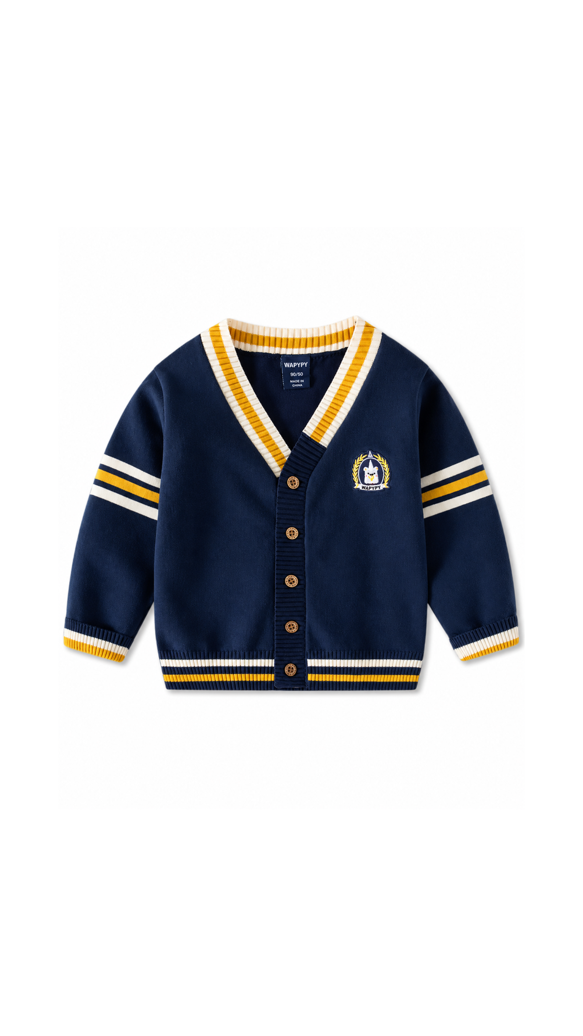 Varsity V-Neck Knitted Cardigan Boys Tshirt