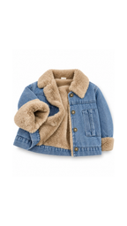 Sherpa-Lined Denim Winter Girl's Jacket