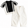 Knit Polo & Casual Pants Boy's Set