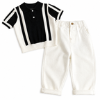 Knit Polo & Casual Pants Boy's Set