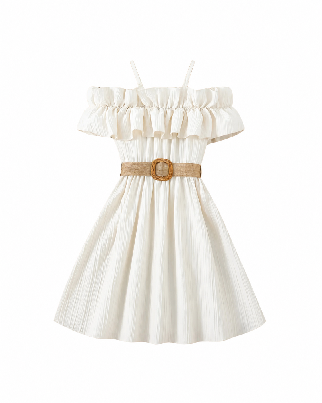 Elegant Off-Shoulder Summer Ruffle Dress