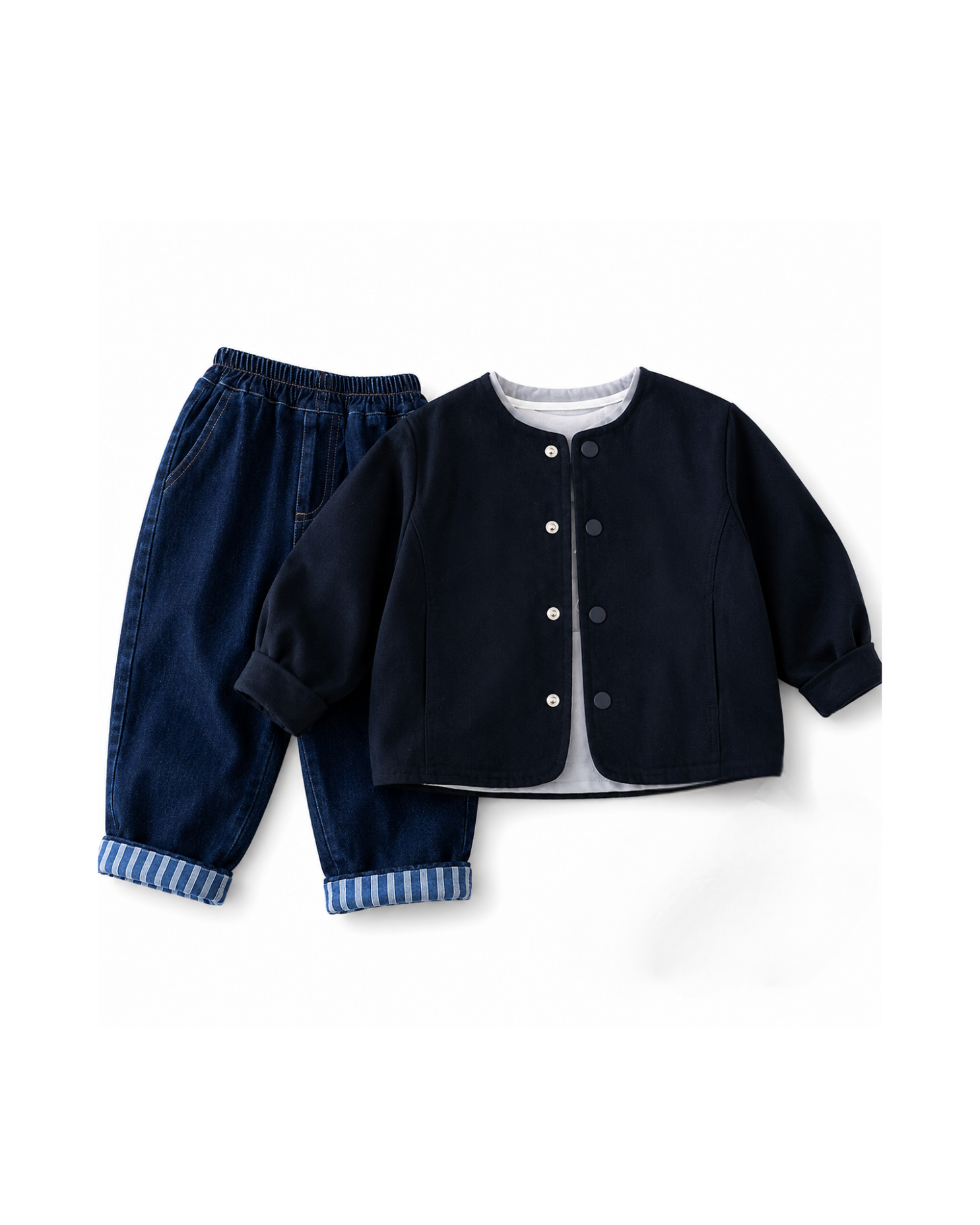 Minimalist Jacket & Denim Boy's Set