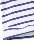 Striped Polo Shirt & Denim Short Overalls Boy's Set