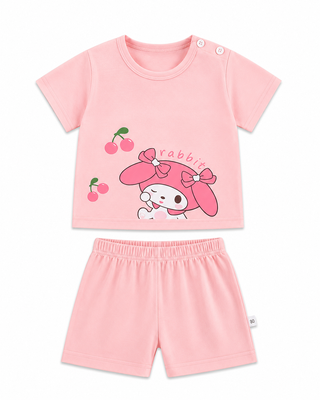 Rabbit & Cherry Tee & Short Girl's Pyjamas