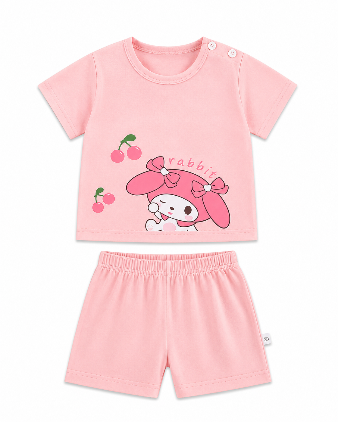 Rabbit & Cherry Tee & Short Girl's Pyjamas