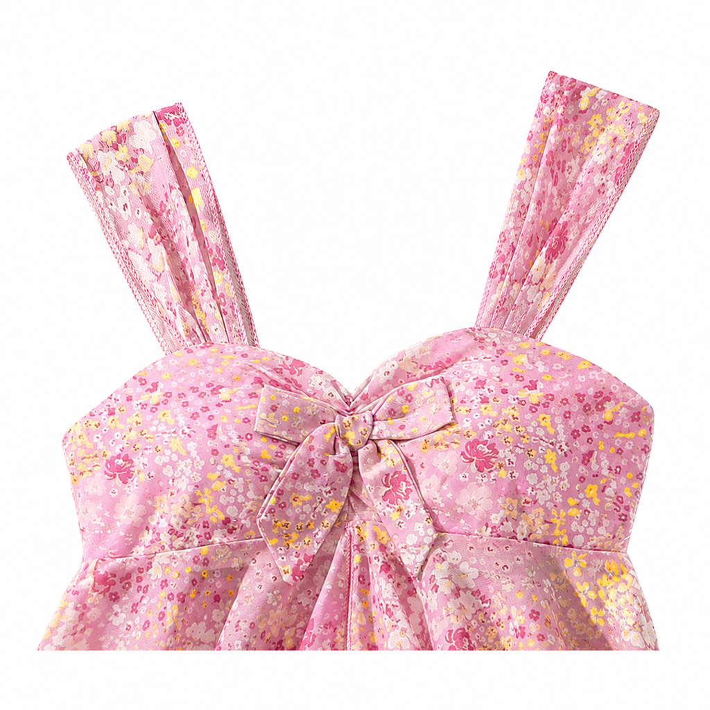 Floral Cami Top & Tiered Midi Skirt Girls Set