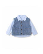 Denim Vest, Shirt & Jeans Three-Piece Boy's Set