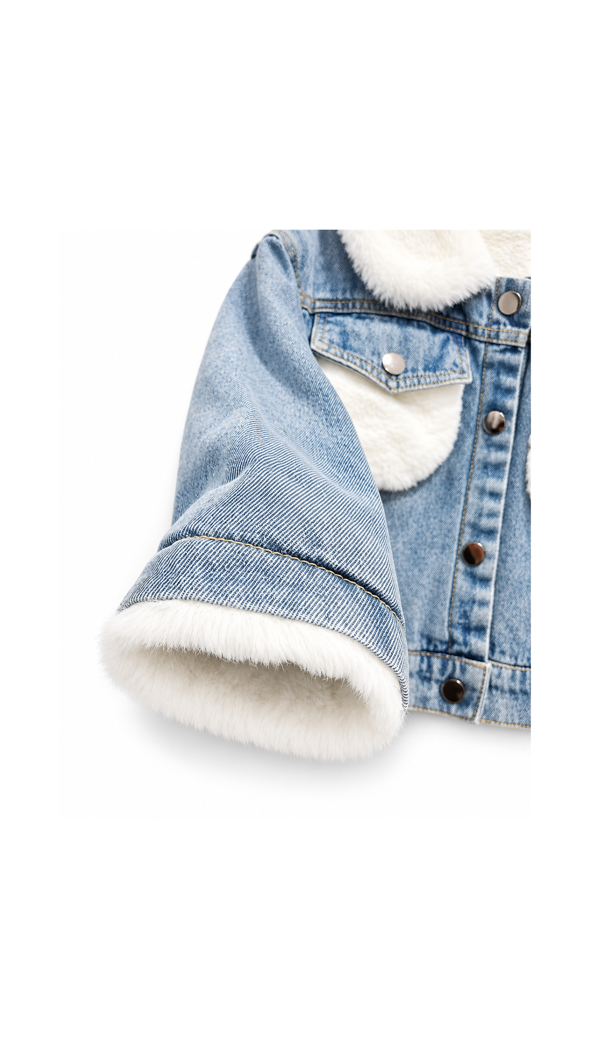 Sherpa-Lined Denim Winter Girl's Jacket
