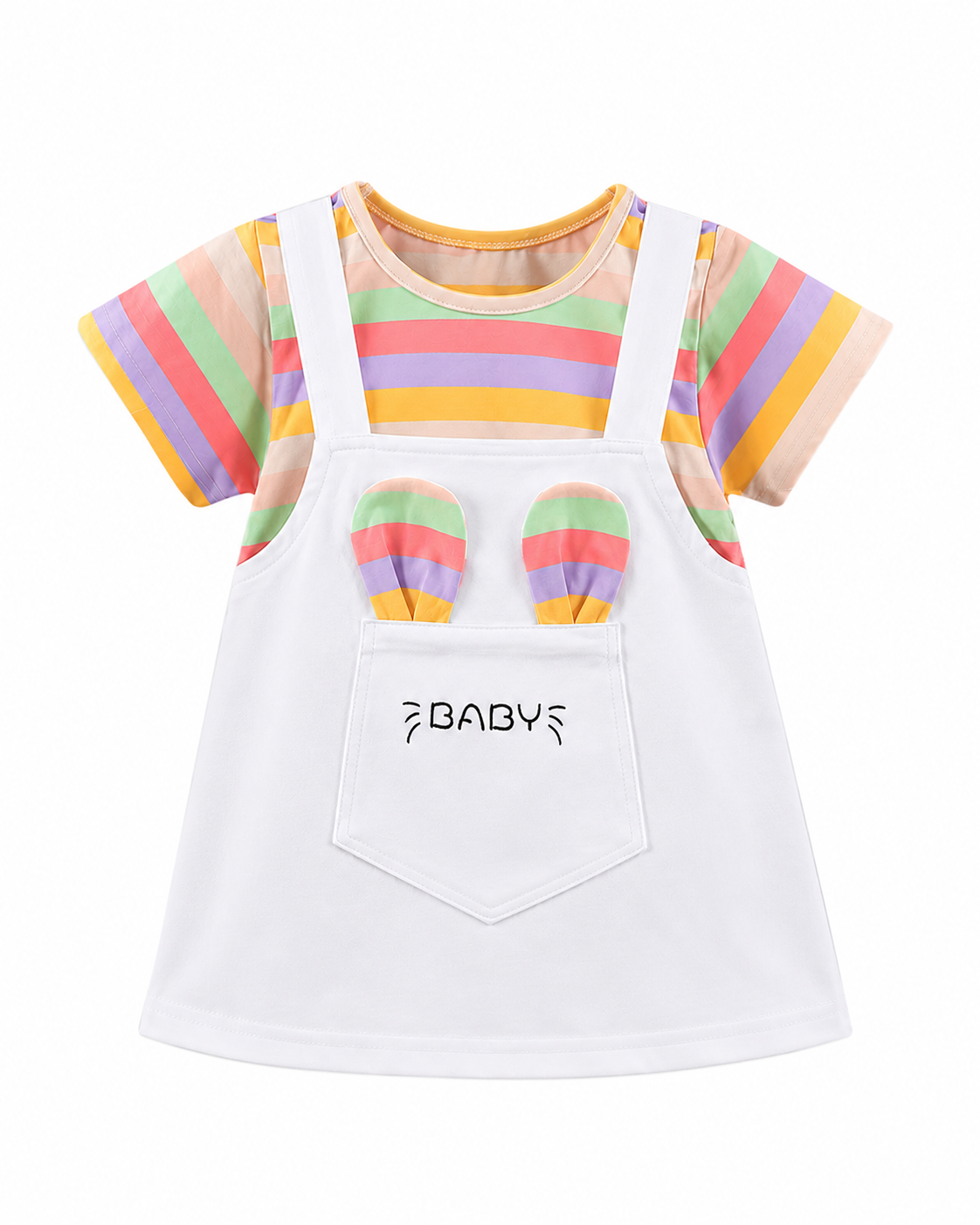 Girls Rainbow Bunny Dress