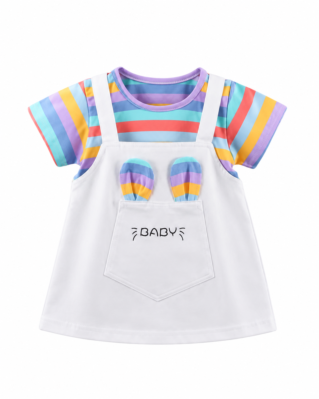Girls Rainbow Bunny Dress