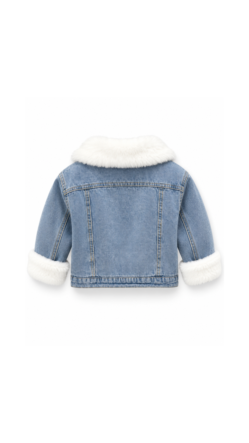 Sherpa-Lined Denim Winter Girl's Jacket
