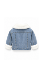 Sherpa-Lined Denim Winter Girl's Jacket