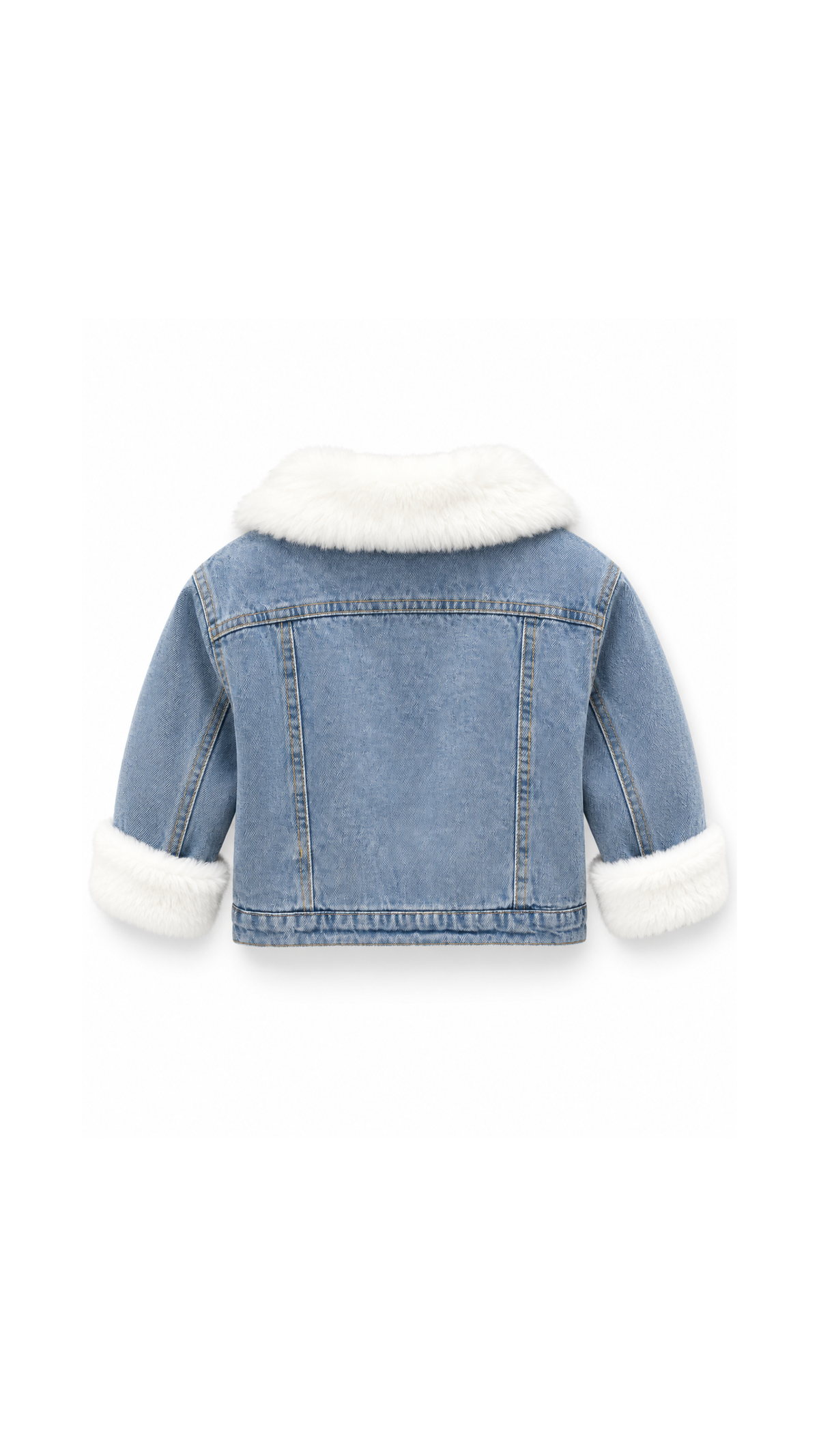 Sherpa-Lined Denim Winter Girl's Jacket