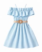 Elegant Off-Shoulder Summer Ruffle Dress