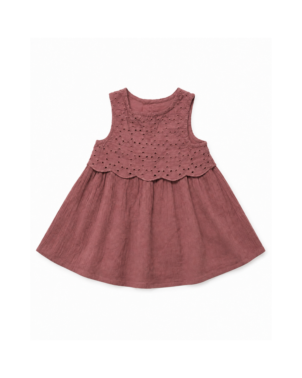 Girls’ Dusty Rose Eyelet Dress