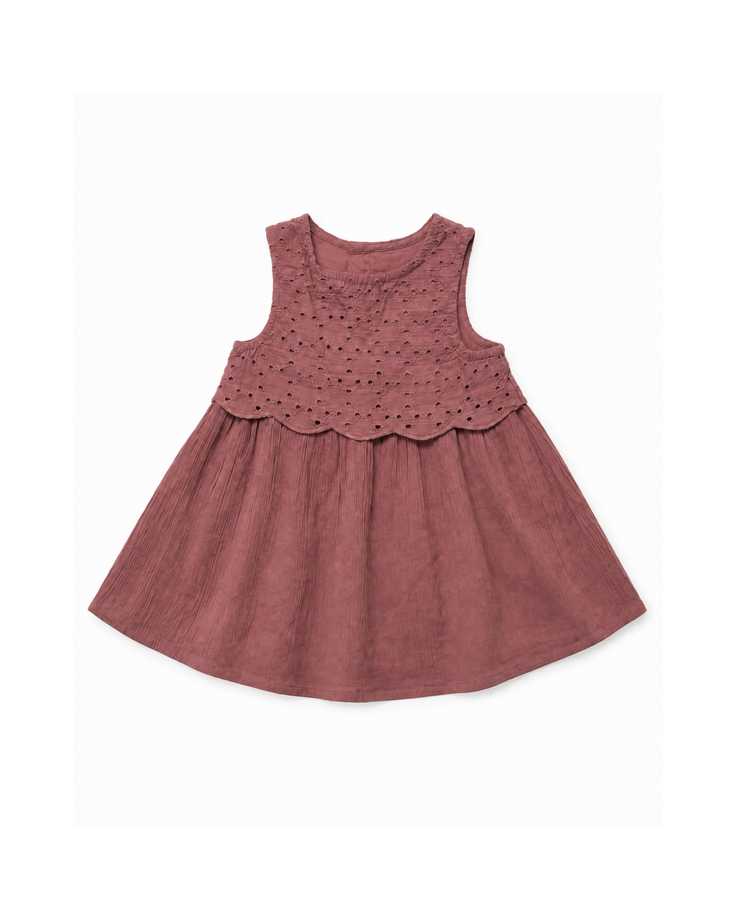 Girls’ Dusty Rose Eyelet Dress