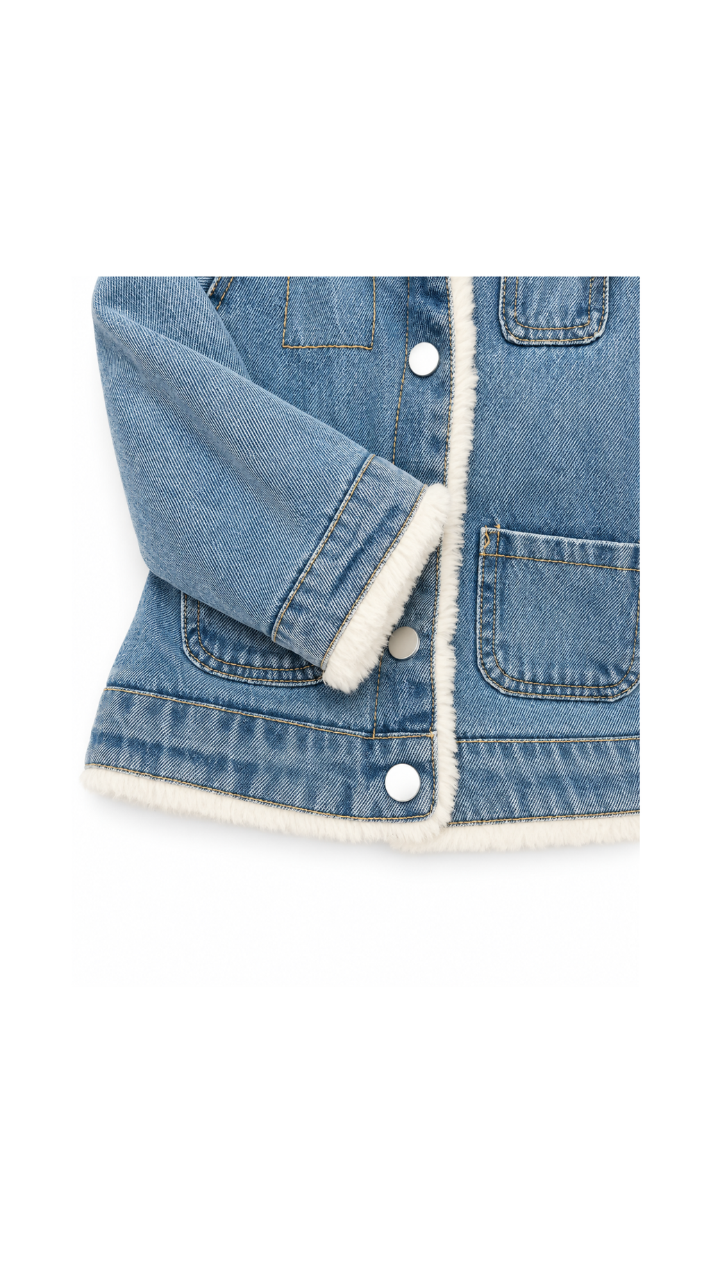 Sherpa-Lined Denim Winter Girl's Jacket