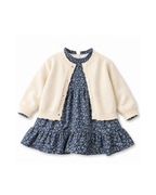Floral Dress & Knitted Cardigan Girl's Set