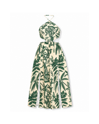 Tropical Print Halter Cutout Beach Maxi Dress