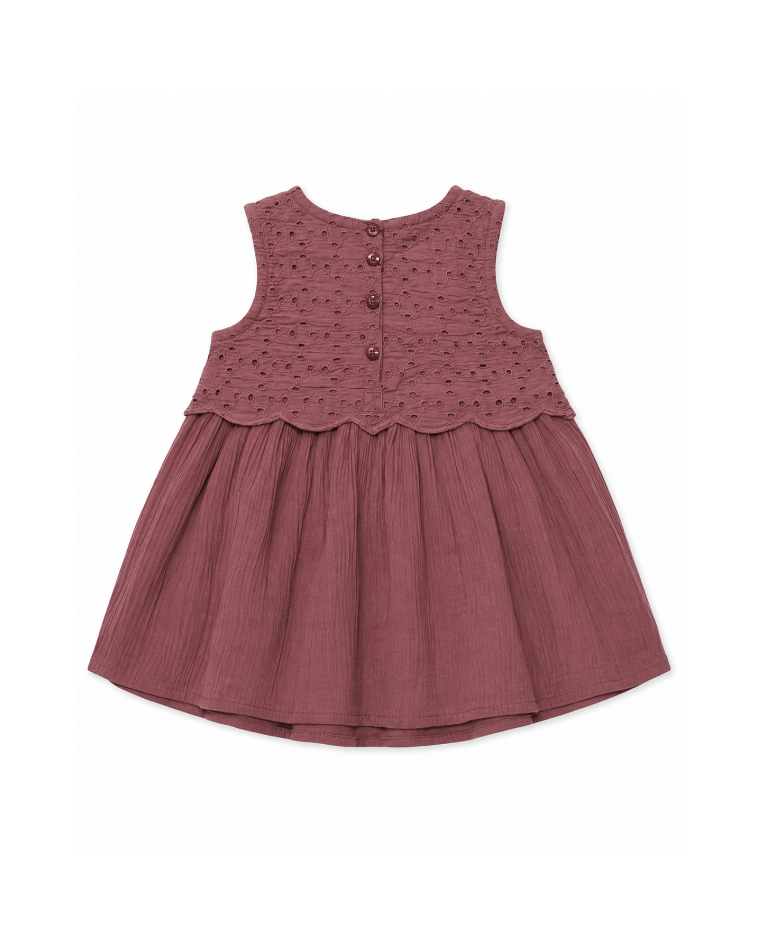Girls’ Dusty Rose Eyelet Dress
