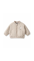 Embroidered Quilted Bomber Boy's Jacket