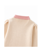 Heart-Detail Knitted Sweater & Tiered Skirt Girl's Set