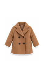 Classic Double-Breasted Wool-Look Boy's Coat