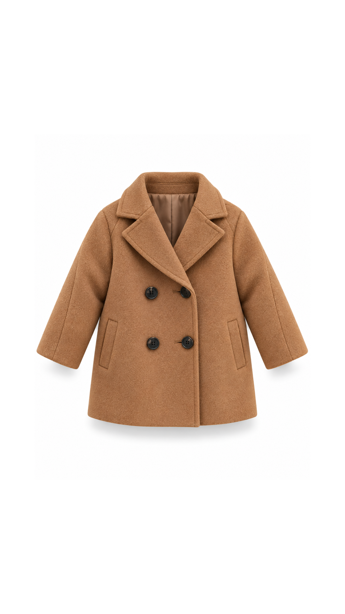 Classic Double-Breasted Wool-Look Boy's Coat