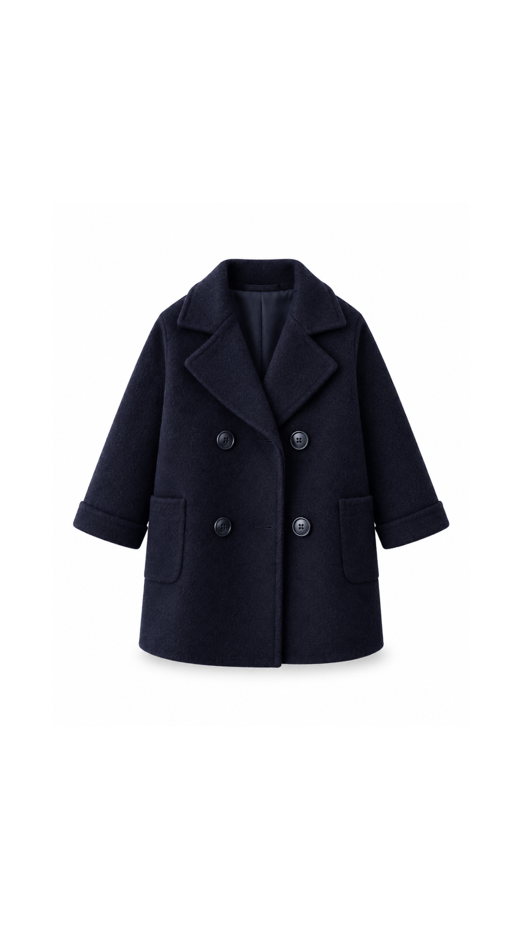 Classic Double-Breasted Wool-Look Boy's Coat