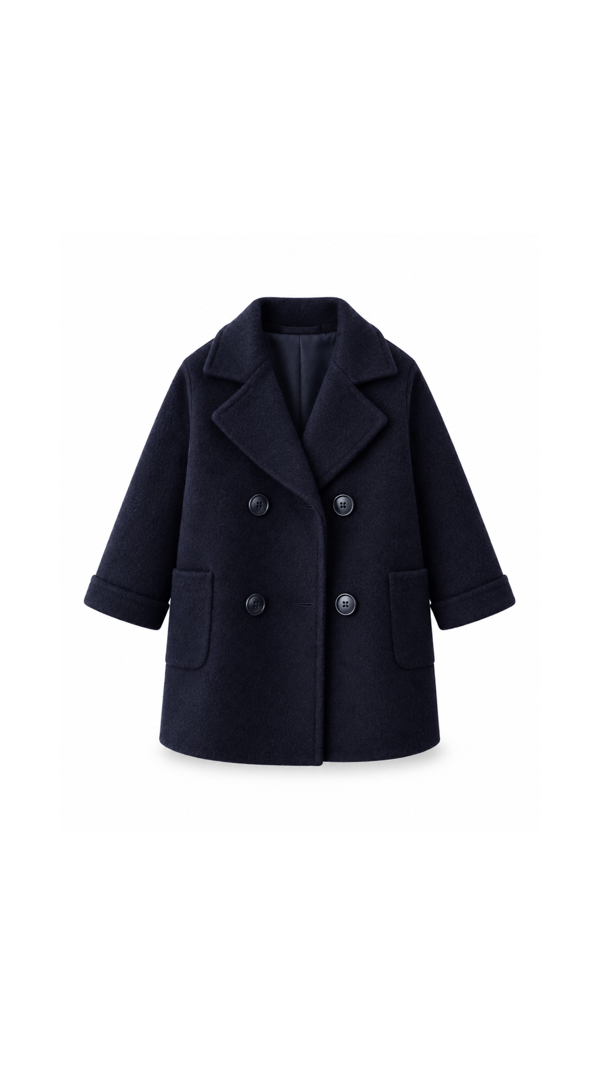 Classic Double-Breasted Wool-Look Boy's Coat