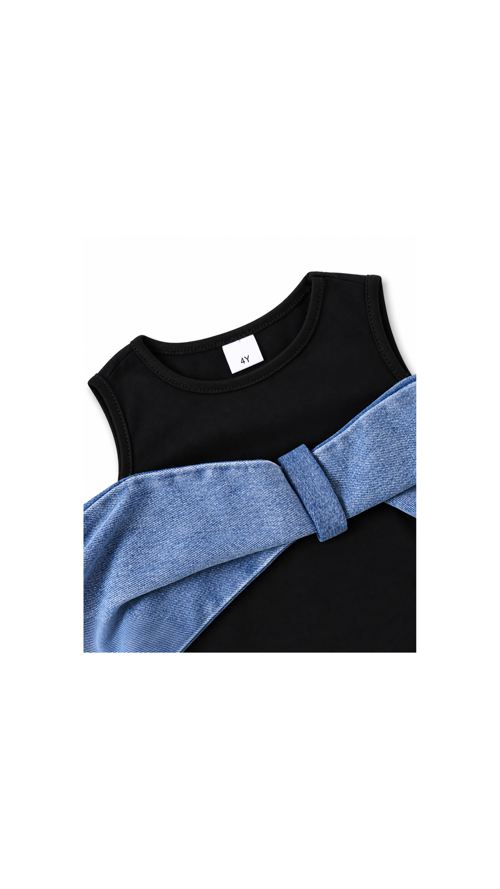 Bow Cold-Shoulder Top & Flared Denim Jeans  Girl's Set