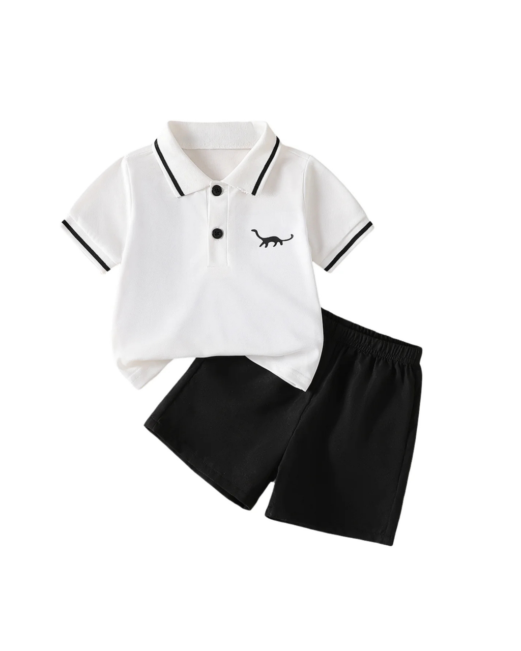 Playful Dino Polo & Shorts Sport Boy's Set