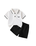 Playful Dino Polo & Shorts Sport Boy's Set
