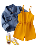 Denim Jacket & Mustard Dress, Girl's Set