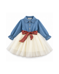 Girls’ Denim-Style Tulle Party Dress