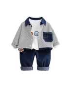 Striped Denim Boy's Set Outfit