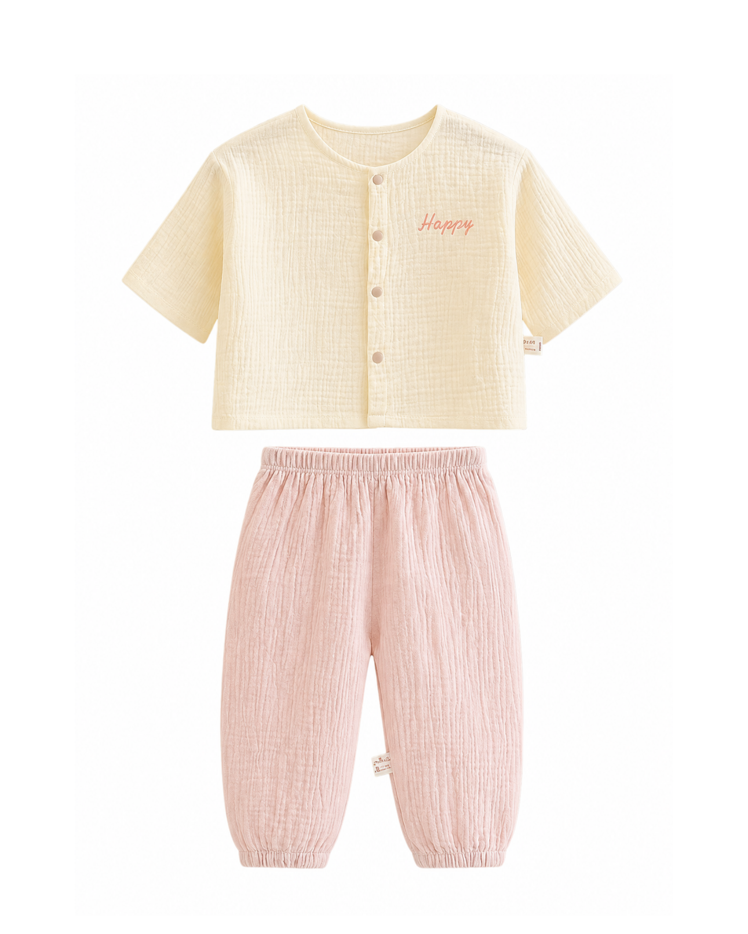 Lounge Set – Cute Bunny Ear Accent Button-Up Top & Trousers Girls Set