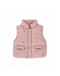 Cherry-Print Padded Puffer Girl's Vest