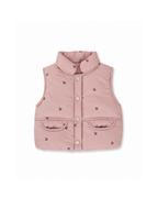 Cherry-Print Padded Puffer Girl's Vest