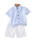 Crisp Striped Shirt & Tailored Shorts Summer Boy's Set
