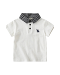 Signature Plaid-Collar Polo Boys T-Shirt