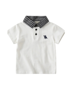 Signature Plaid-Collar Polo Boys T-Shirt