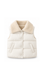 Sherpa-Collar Padded  Girl's Vest