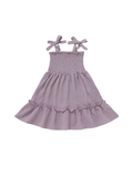 Smocked Bow-Strap Sundress Dress
