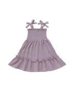 Smocked Bow-Strap Sundress Dress